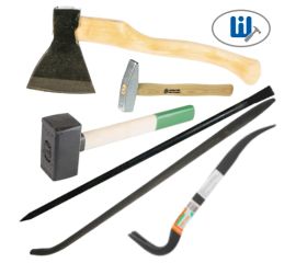 Топоры, молотки, монтировки, киянки, ломы, гвоздодеры.