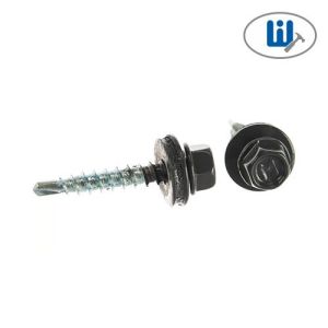 Саморез кровельн, с шайб сверло 4,8х 29мм  темно-серый