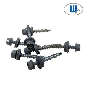 Саморез кровельн, с шайб сверло 4,8х 35мм  серый