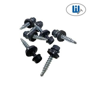 Саморез кровельн, с шайб сверло 4,8х 35мм  темно-серый