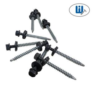 Саморез кровельн, с шайб сверло 4,8х 45мм  темно-серый