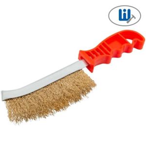 Щетка мет.латуниров.0,3мм 240мм с пластмассовой ручкой 11-0-000