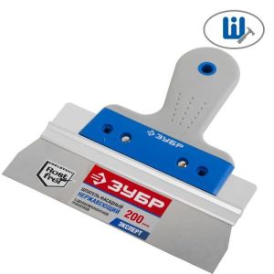 ЗубрШпатель малярный «ЭКСПЕРТ» фасадный,нерж.полотно,2 комп.рукоятка,200 ммЗ