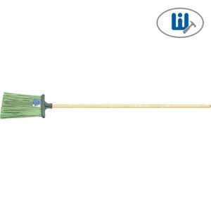 Метла полипропиленовая плоская 270х260х1490мм, распушенная, деревянный черенок Россия//Сибртех