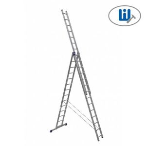 Лестница трехсекционная 14 ступен. Алюмет