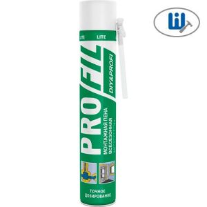 Пена монтажная ручная, 625мл, всесезонная «PROFIL» ЛАЙТ 199030