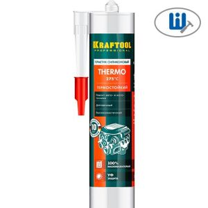 Герметик термостойкий силиконовый красный 300мл, KRAFTOOL THERMO 41259