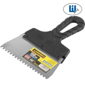 Stayer Шпатель зубч.нерж.плас.руч. L150мм, зуб4х4
