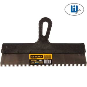 Stayer Шпатель зубч.нерж.плас.руч. L350мм, зуб8х8