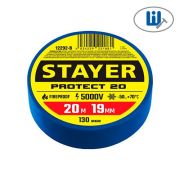 Изолента ПВХ, STAYER PROTECT-20, 19 мм х 20 м, 5 000 В, синяя,  Professional (12292-B)