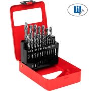 Набор сверл по металлу Matrix 1-10 мм (через 0,5 мм), HSS, 19 шт., метал. коробка цил. хвостовик