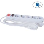 Удлинитель с сетевым фильтром 5х3м 10А IP21 ПВС 3х0.75 бел. Союз 1325