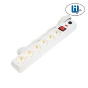 Удлинитель с сетевым фильтром 6х3м с заземл. с выкл. 16А с защ. от скачков напр. и перегрузок 3х1 бел. TOKOV ELECTRIC TKE-C01-SF6-3-ZV