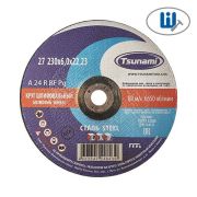 Круг шлифовальный тип 27 230х6х22 A 24 R BF TSUNAMI